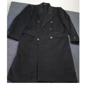 Roberto Vasalli Mens Cashmere Blend Double Breasted Overcoat Black Hungary
